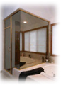 Steam Enclosure with Hopper Transom
