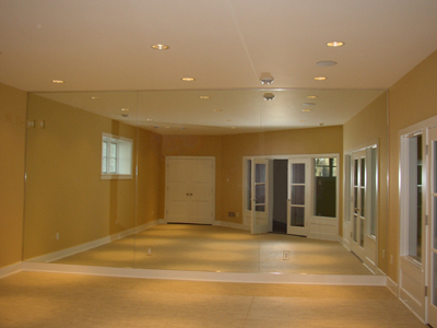 Mirror Wall with Outlet Cutouts